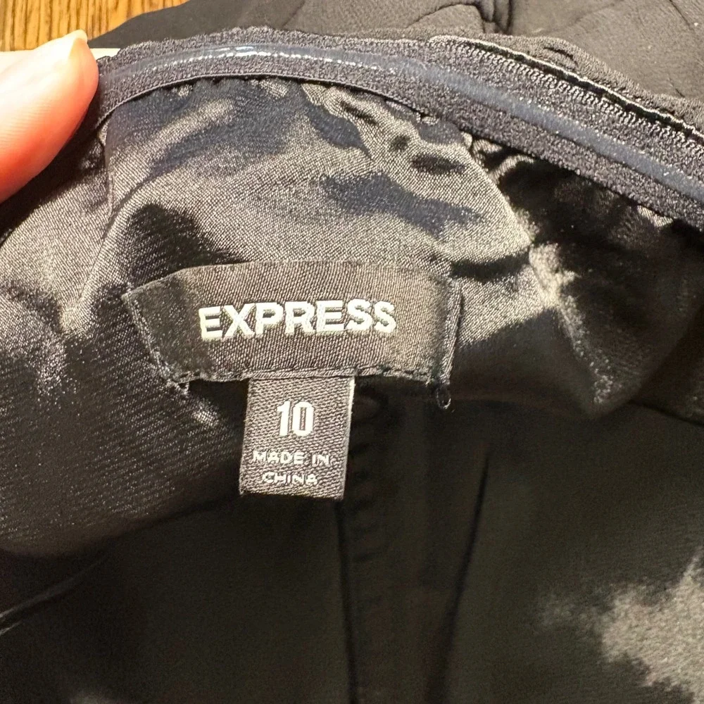 Express Black Strapless Sweetheart ruffle Cocktail Mini Dress Womens Size 10 y2k
